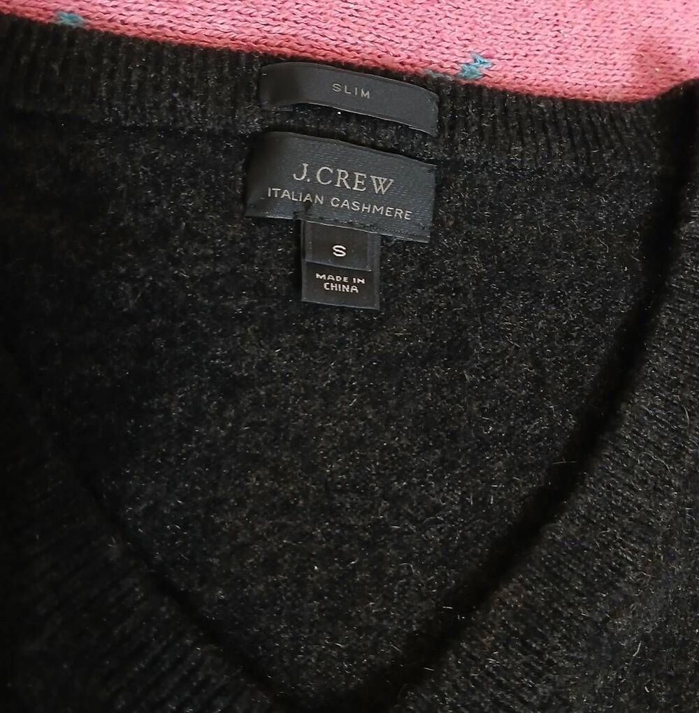 J.crew womens small 100% italian cashmere sweater dark charcoal gray - Picture 3 of 8
